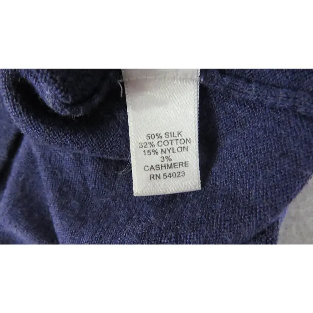 Banana Republic Silk Cashmere Polo Sweater Mens S Blue Short Sleeve Luxury Knit‎
